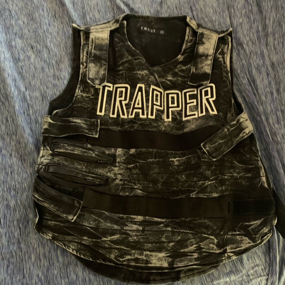 Fire top in the style of a bullet proof vest.